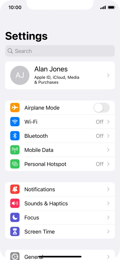 Press Mobile Data. Press Mobile Data.