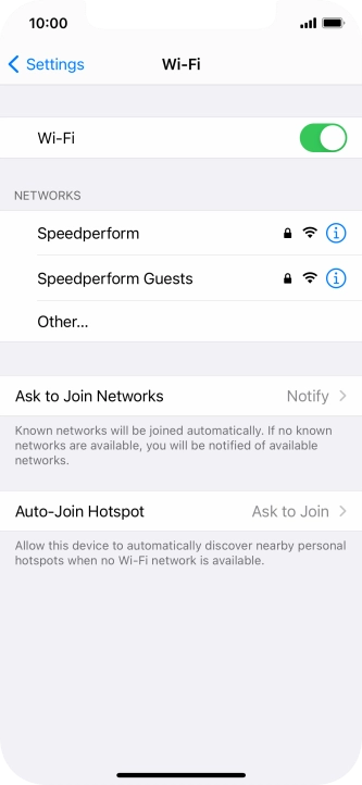Press the required Wi-Fi network and key in the password for the Wi-Fi network.