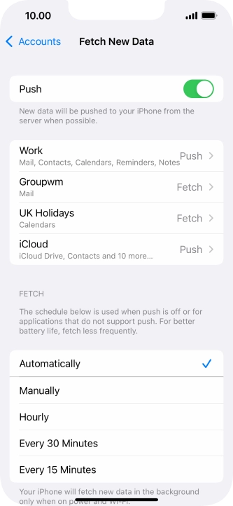 Press the indicator next to 
