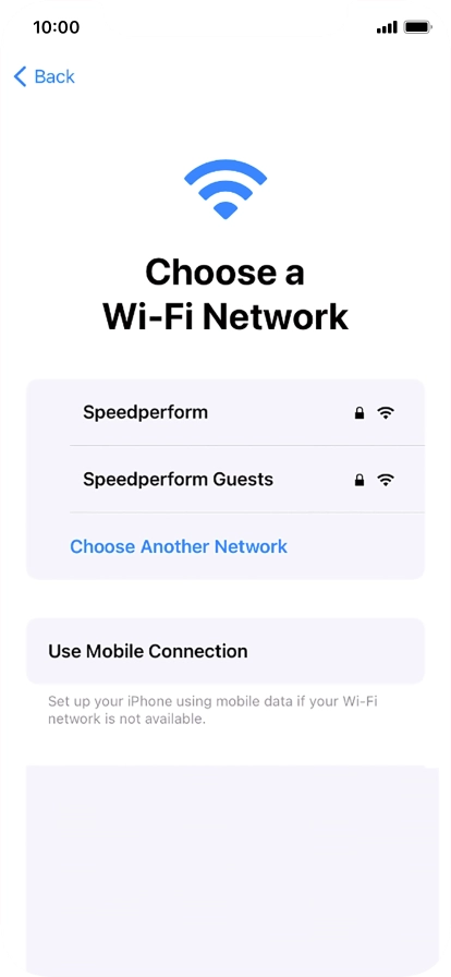 Press the required Wi-Fi network.