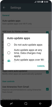 Press Do not auto-update apps to turn off the function.