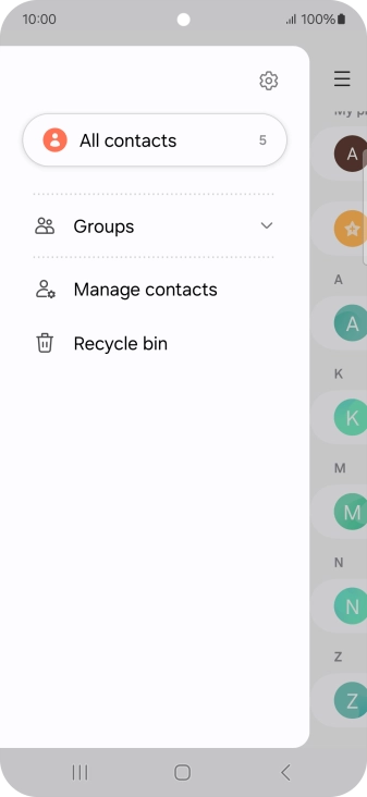 Press Manage contacts. Press Manage contacts.
