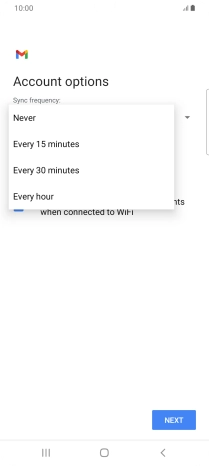 Press the required setting.