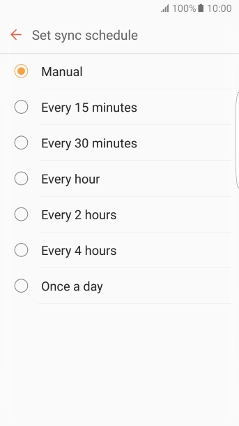 Press the required setting.