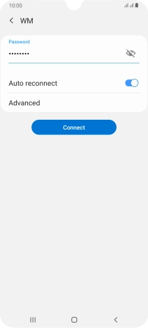 Key in the password for the Wi-Fi network and press Connect. Key in the password for the Wi-Fi network and press Connect.