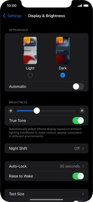 Press the indicator next to 