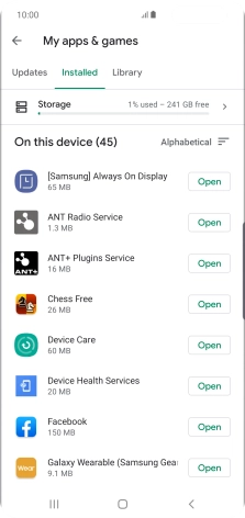 Press the required app.
