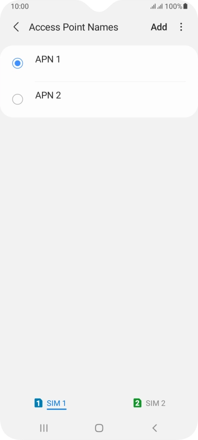 Press the field next to the data connection to activate it.
