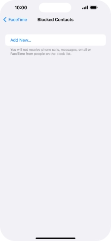 Press Add New... and follow the instructions on the screen to block a contact.