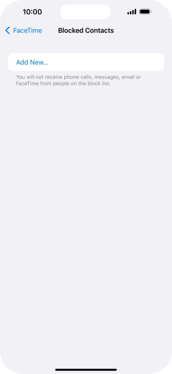 Press Add New... and follow the instructions on the screen to block a contact.