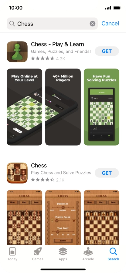 Press the required app.