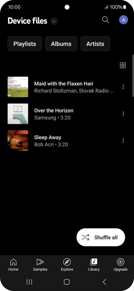 Press the required audio file.