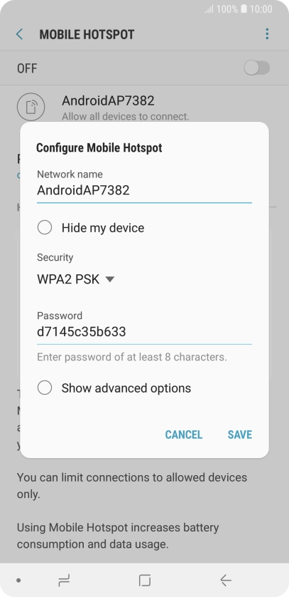 Press the field below 