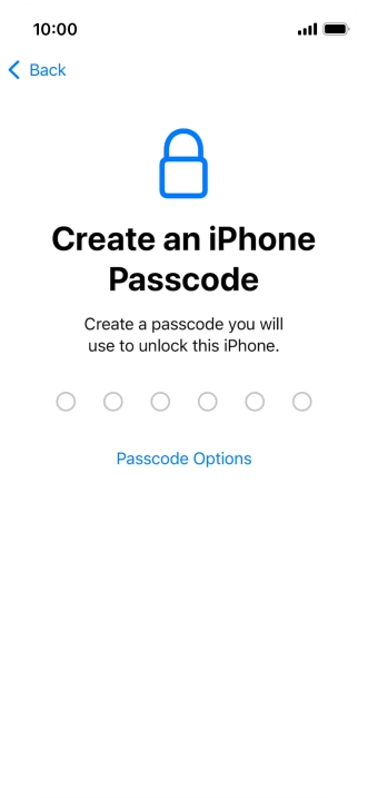 Press Passcode Options. Press Passcode Options.