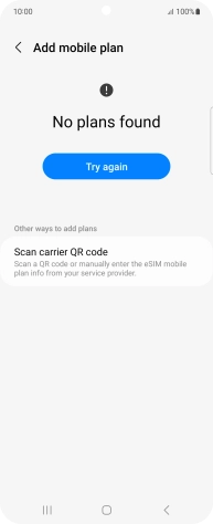 Press Scan carrier QR code.