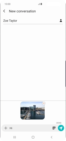 Press the send icon when you've finished your picture message.