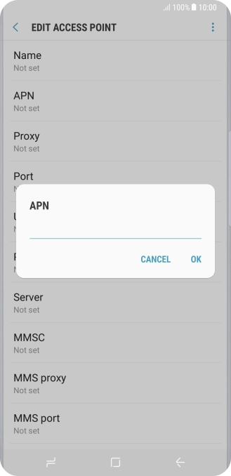 Key in mms.vodafone.net and press OK.