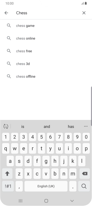 Key in the name or subject of the required app and press the search icon.