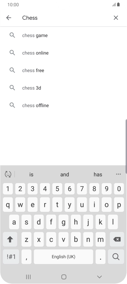 Key in the name or subject of the required app and press the search icon.