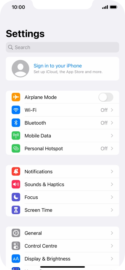 Press Sign in to your iPhone.