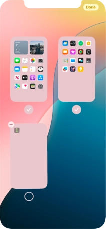 Press the delete icon next to the required home screen page. Press the delete icon next to the required home screen page.