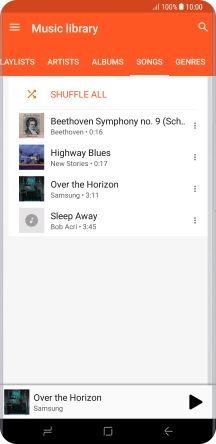 Press the required audio file.