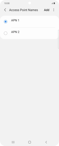 Press the field next to the data connection to activate it.