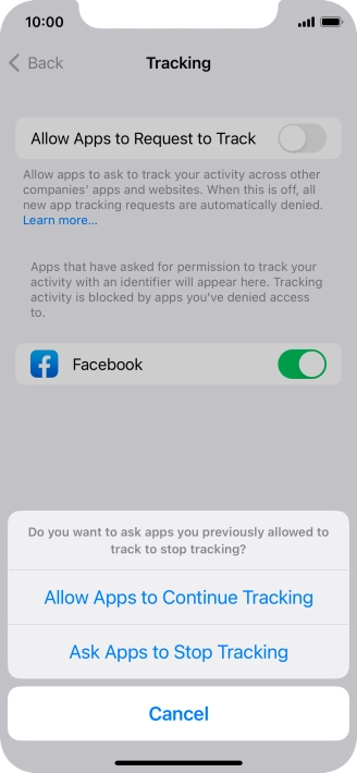 If you turn off the function, press the required setting.