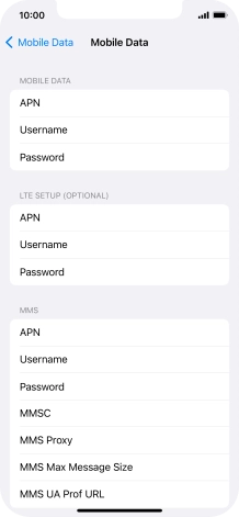 Press APN and key in live.vodafone.com.
