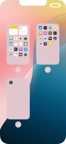 Press the field below the required home screen page to turn page view on or off.