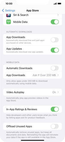Press the indicators next to the required content types to turn the function on or off. Press the indicators next to the required content types to turn the function on or off.