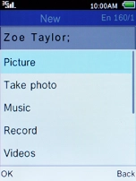 Select Picture, press the Left selection key and go to the required folder.