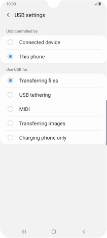 Press Transferring files to turn on the function.