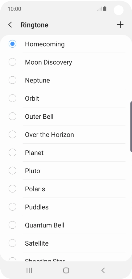 Press the add ring tone icon.