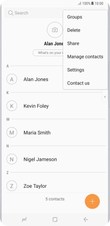 Press Manage contacts.