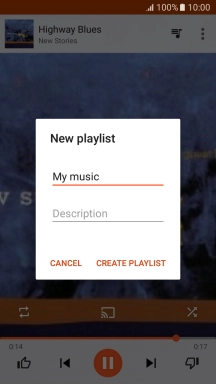 Key in a name for the playlist and press CREATE PLAYLIST.