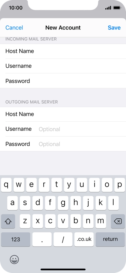 Press Save. Your email account has now been set up. To select more settings for incoming and outgoing server, proceed with the following steps.