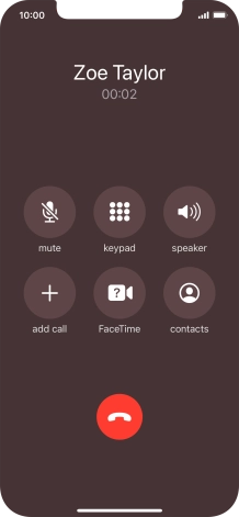 Press the end call icon to end the call. Press the end call icon to end the call.