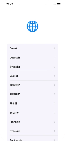 Press the required language.