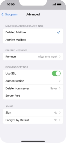 Press the indicator next to 