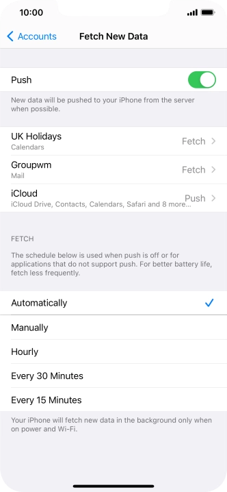 Press the indicator next to 