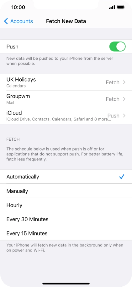 Press the indicator next to 
