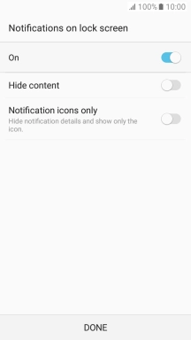 Press the indicator next to the required setting.