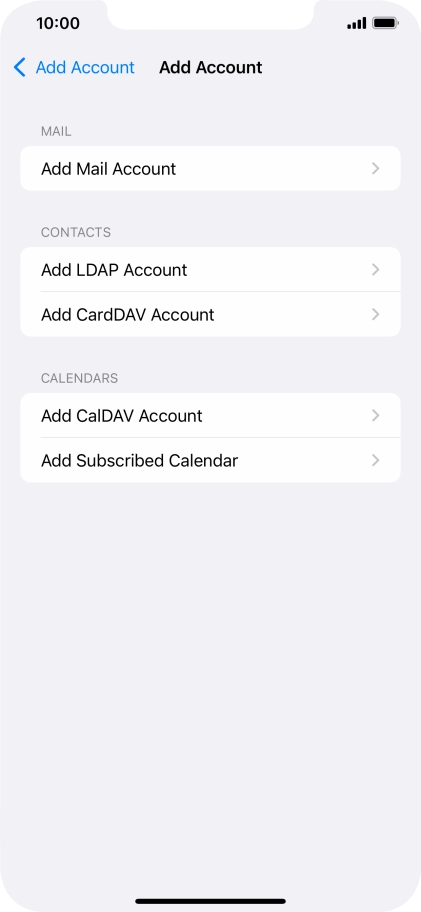 Press Add Mail Account.