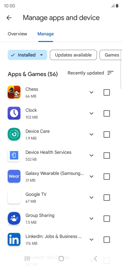Press the required app.