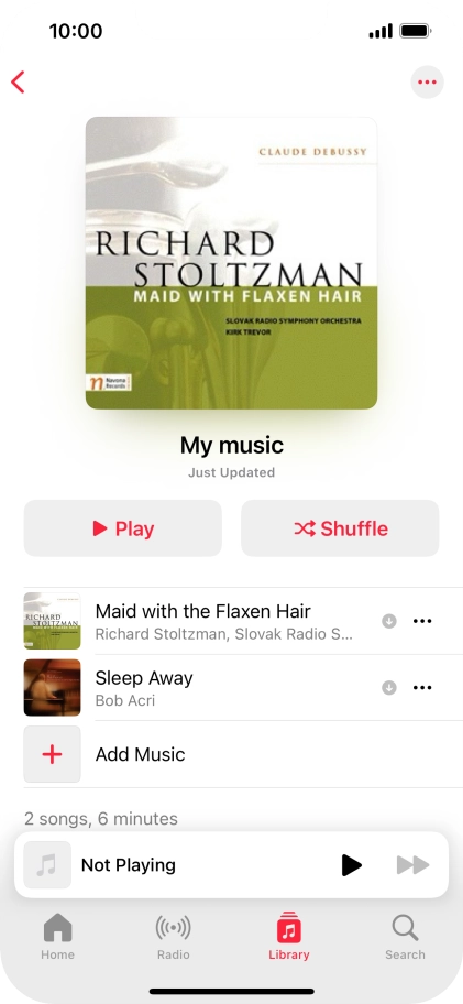 Go to the required category or playlist and press the required audio file.