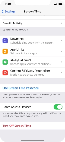 Press the indicator next to 