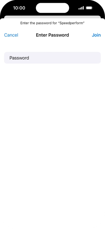 Key in the password for the Wi-Fi network and press Join.