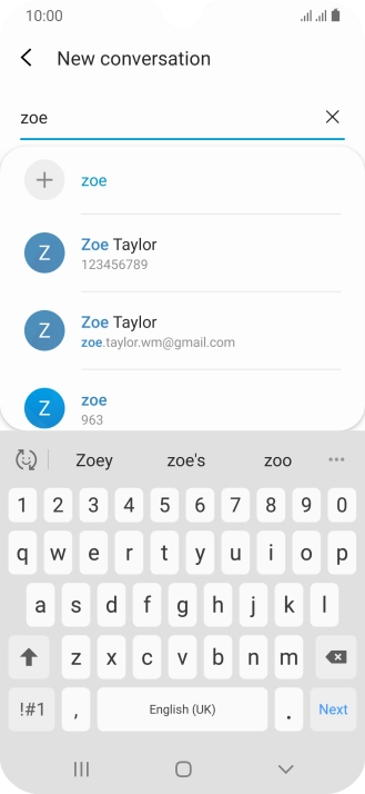 Press the required contact.