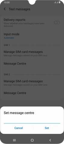 Key in +35387699989 and press Set.